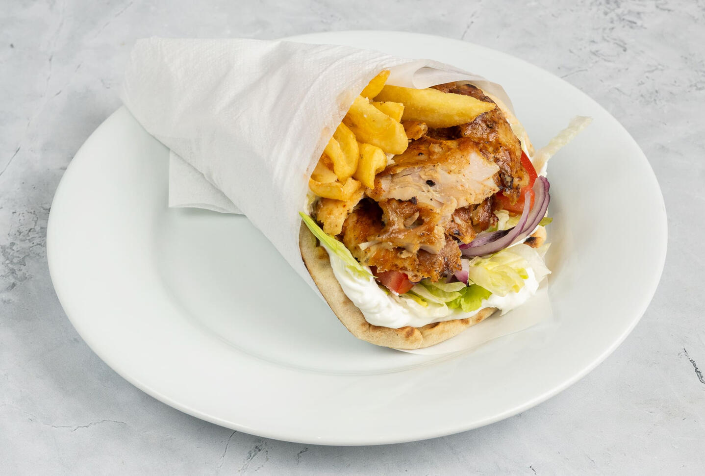 Gyros pita a Heureka Original Greek Food kínálatából